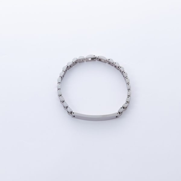 Silver colored ID bracelet in Stainless Steel