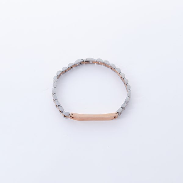 Rose Gold colored ID bracelet in Stainless Steel